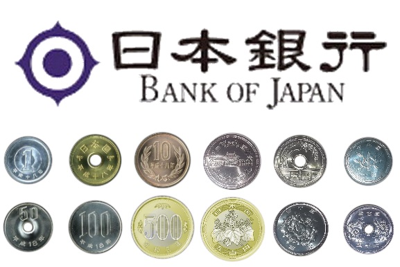 6 mệnh giá đồng yên bằng tiền kim loại